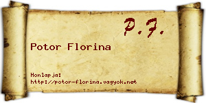 Potor Florina névjegykártya